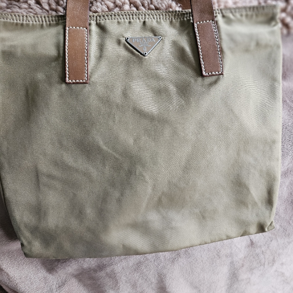 Prada | mini khaki nylon 'Tessuto' tote bag - Picture 2 of 10
